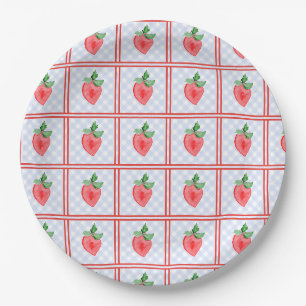 Assiettes En Carton Première aquarelle de Preppy Berry Birthday Strawb