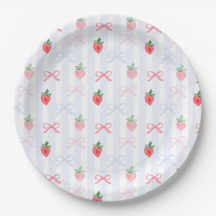 Assiettes En Carton Première aquarelle de Preppy Berry Birthday Strawb