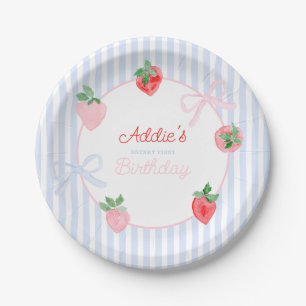 Assiettes En Carton Première aquarelle de Preppy Berry Birthday Strawb