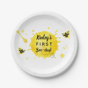 Assiettes En Carton Première fête d'anniversaire d'abeille