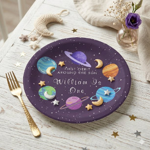 Assiettes En Carton Première Orbite autour du soleil 1er Plaques d'ann