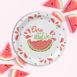 Assiettes En Carton Première pastèque d'un Melon