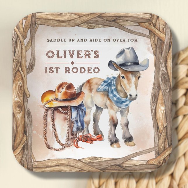 Assiettes En Carton PREMIÈRE RODÉE | Boy Cowboy 1st Birthday Paper Pla (Créateur téléchargé)