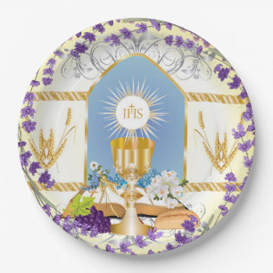 Assiettes En Carton Première sainte communion