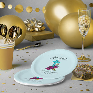 Assiettes En Carton Première sainte communion personnalisée