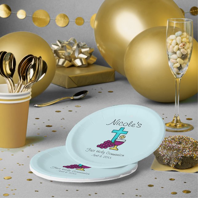 Assiettes En Carton Première sainte communion personnalisée (Créateur téléchargé)
