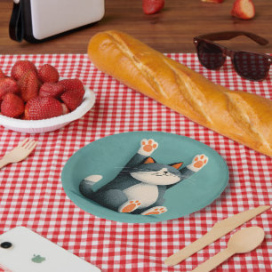 Assiettes En Carton Prendre des siestes professionnelles Chat drôle en