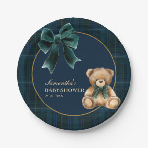 Assiettes En Carton Préparation de l'arrivée de bébé avec un ours en p