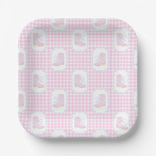 Assiettes En Carton Preppy Rodeo First Birthday Cowgirl Boots