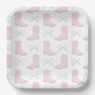 Assiettes En Carton Preppy Rodeo First Birthday Cowgirl Boots