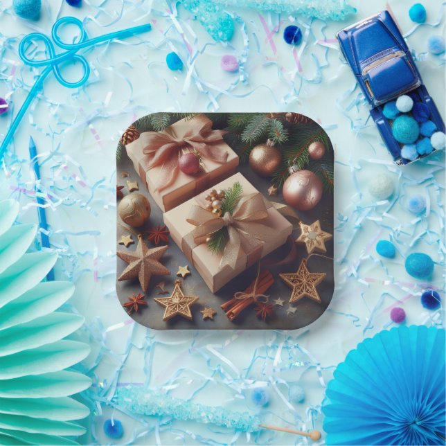 Assiettes En Carton Présentations et ornements de Noël (Fête)