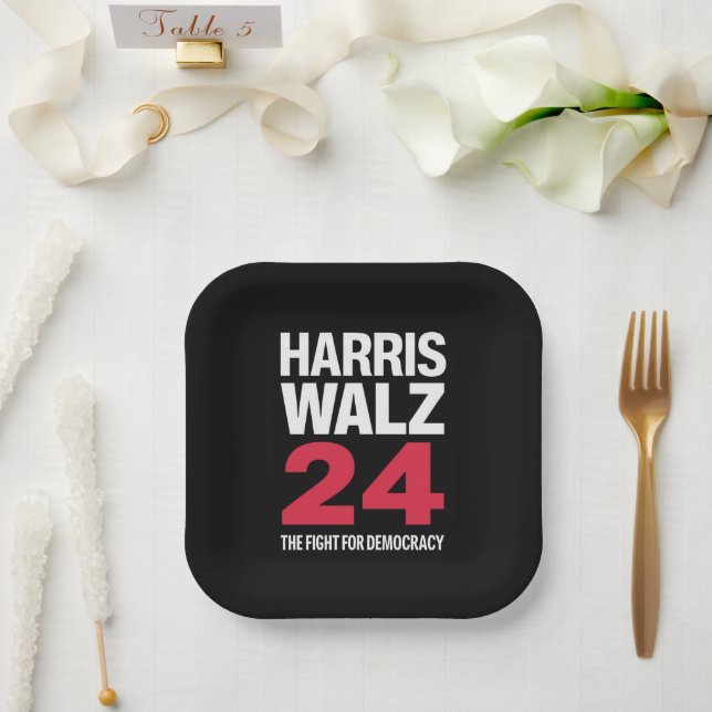 Assiettes En Carton Président Elect Kamala Harris & Tim Walz 2024 (Mariage)
