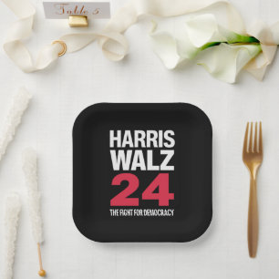 Assiettes En Carton Présidente élue Kamala Harris & Tim Walz 2024