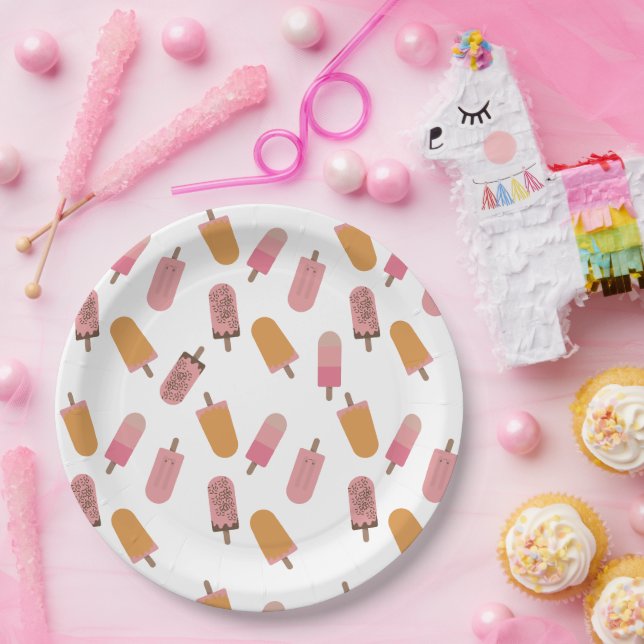 Assiettes En Carton Prêt à pop Baby shower Popsicles mignonne (Fête)