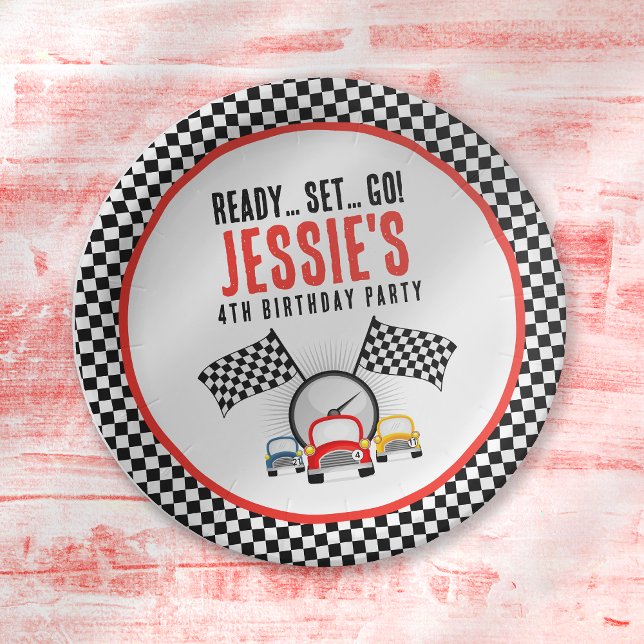 Assiettes En Carton Prêt ! Race Car fête d'anniversaire (Créateur téléchargé)