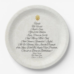 Assiettes En Carton Prêtez l'oreille le héraut que les anges chanten