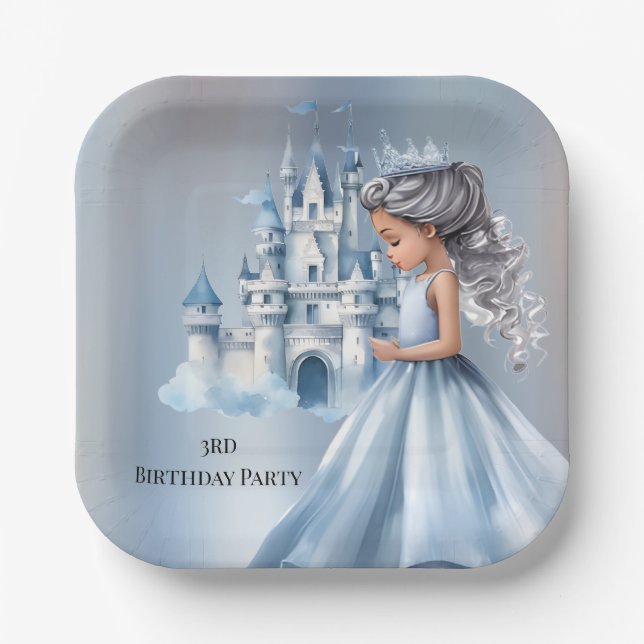 Assiettes En Carton Princess and Castle fête ses 3 ans (Recto)