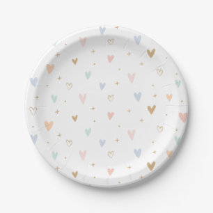 Assiettes En Carton Princess Hearts Fille fête d'anniversaire