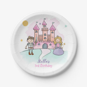 Assiettes En Carton Princess Paper Plates Fille Birthday Fairytale Pin