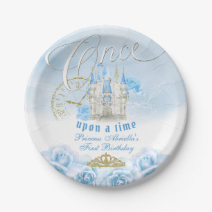 Assiettes En Carton Princesse Bleu Il était une Fois Anniversaire