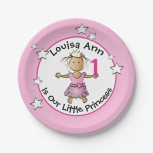 Assiettes En Carton Princesse Cute Custom Joyeux Anniversaire Rose