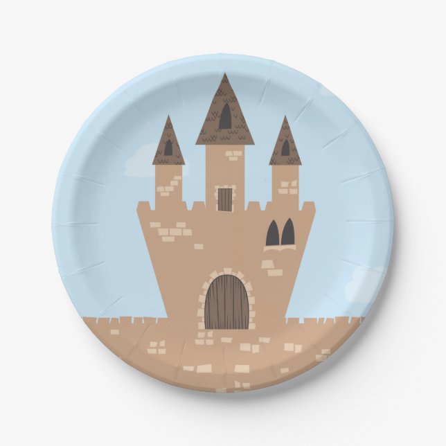 Assiettes En Carton Princesse et château enchanté (Devant)