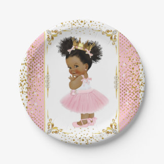 Assiettes En Carton Princesse Party Plate d'Afro-américain