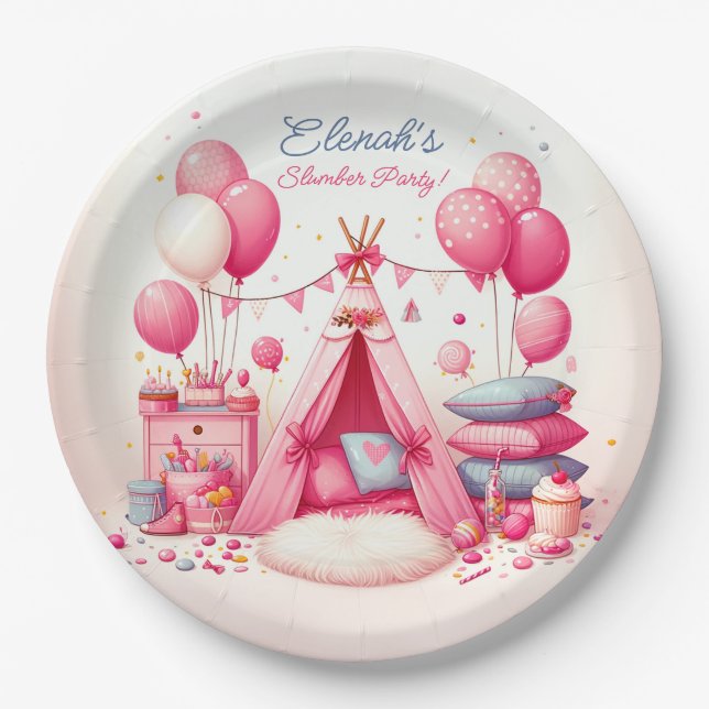 Assiettes En Carton Princesse Teepee & Coussin Stwood Anniversaire (Devant)