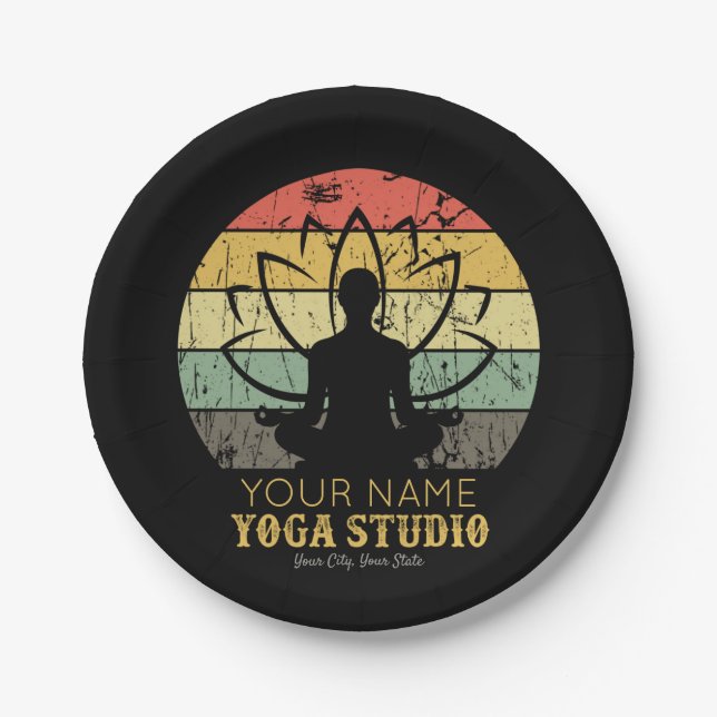 Assiettes En Carton Professeur de Fitness Yoga Studio Personnalisé Gur (Devant)
