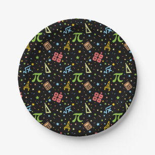 Assiettes En Carton Professeur de mathématiques - Symboles mathématiqu
