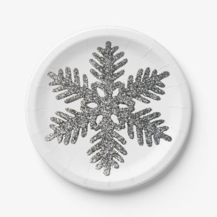 Assiettes En Carton Profil sous convention astérisque argenté de Noël
