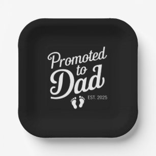 Assiettes En Carton Promu Papa EST 2025 Drôle Futur Papa