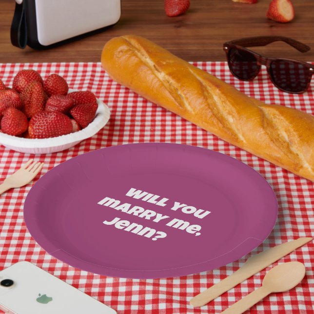 Assiettes En Carton Proposition mariage - Voulez-Vous M'Épouser ? (Pique-nique)