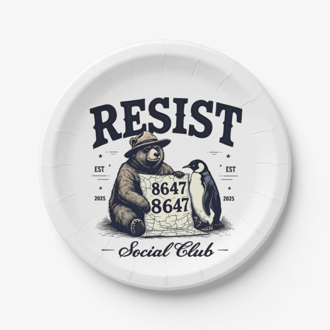 Assiettes En Carton Protéger le parc national anti-Trump 8647 contre l (Devant)