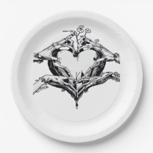 Assiettes En Carton Protéger Un Coeur - Skeleton Coeur Main