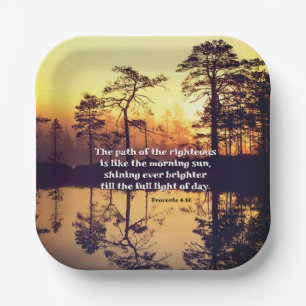 Assiettes En Carton Proverbes 4:18 Sentier de la Bible vertueuse Verse