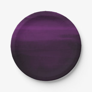 Assiettes En Carton Prune Violette Moderne Aquarelle Élégante Chic