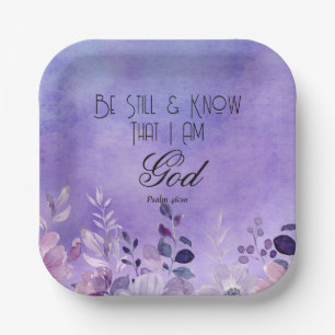Assiettes En Carton Psaume 46:10 verset biblique