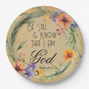 Assiettes En Carton Psaume 46:10 verset biblique