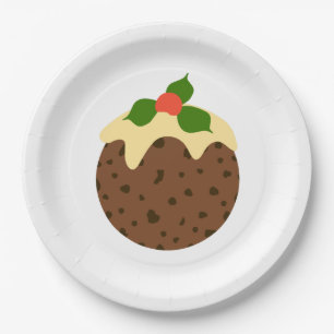 Assiettes En Carton Pudding de Noël