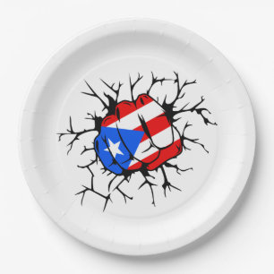 Assiettes En Carton Puerto Rico Flag
