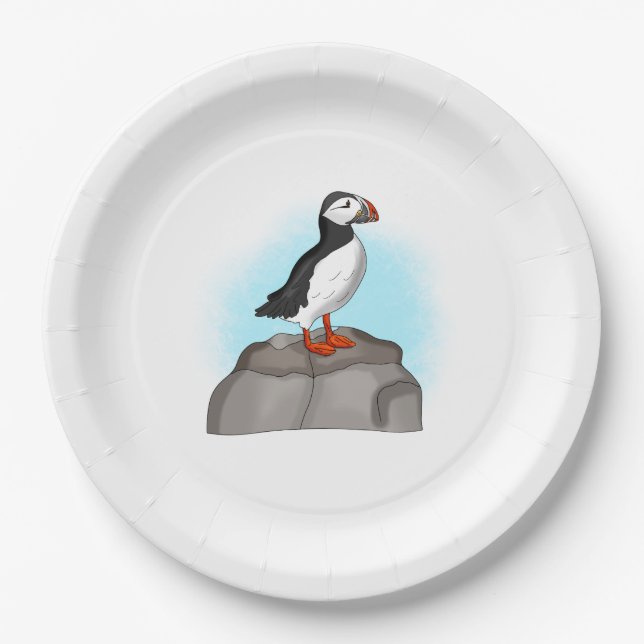 Assiettes En Carton Puffin à main fine (Devant)