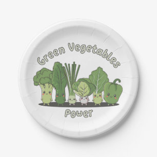 Assiettes En Carton Puissance des légumes verts