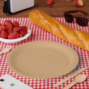 Assiettes En Carton Purple and brown stripes