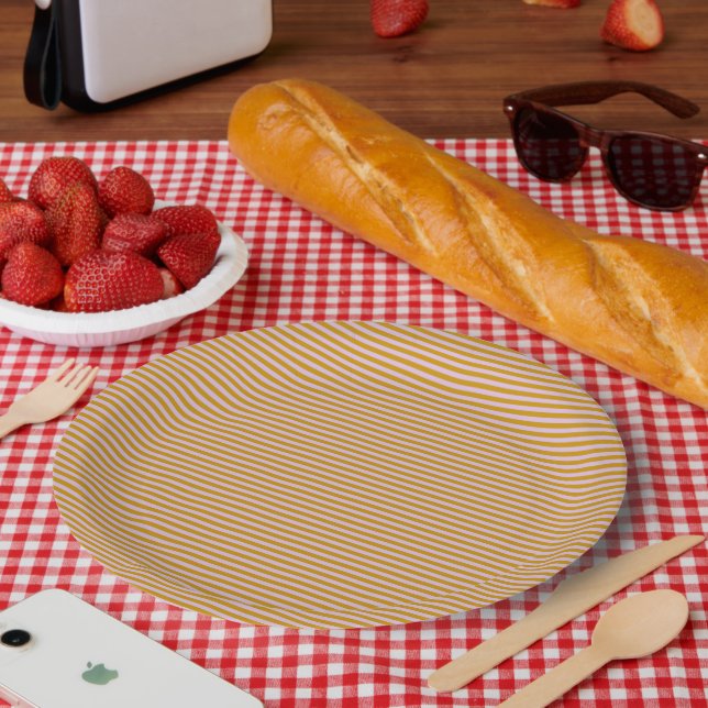 Assiettes En Carton Purple and brown stripes (Pique-nique)