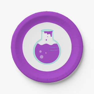 Assiettes En Carton Purple Beaker Science Party