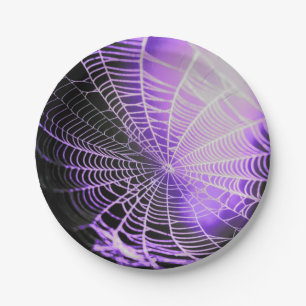 Assiettes En Carton Purple Black Déplaisant Spider Web