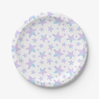 Assiettes En Carton Purple Blue stars Princess Theme Anniversaire