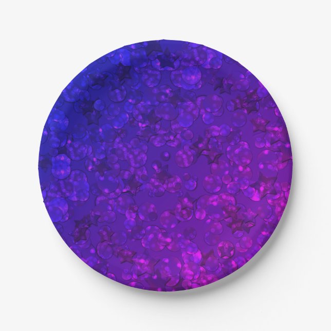 Assiettes En Carton Purple confeti (Devant)