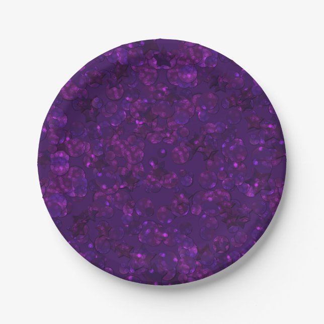 Assiettes En Carton Purple confeti (Devant)